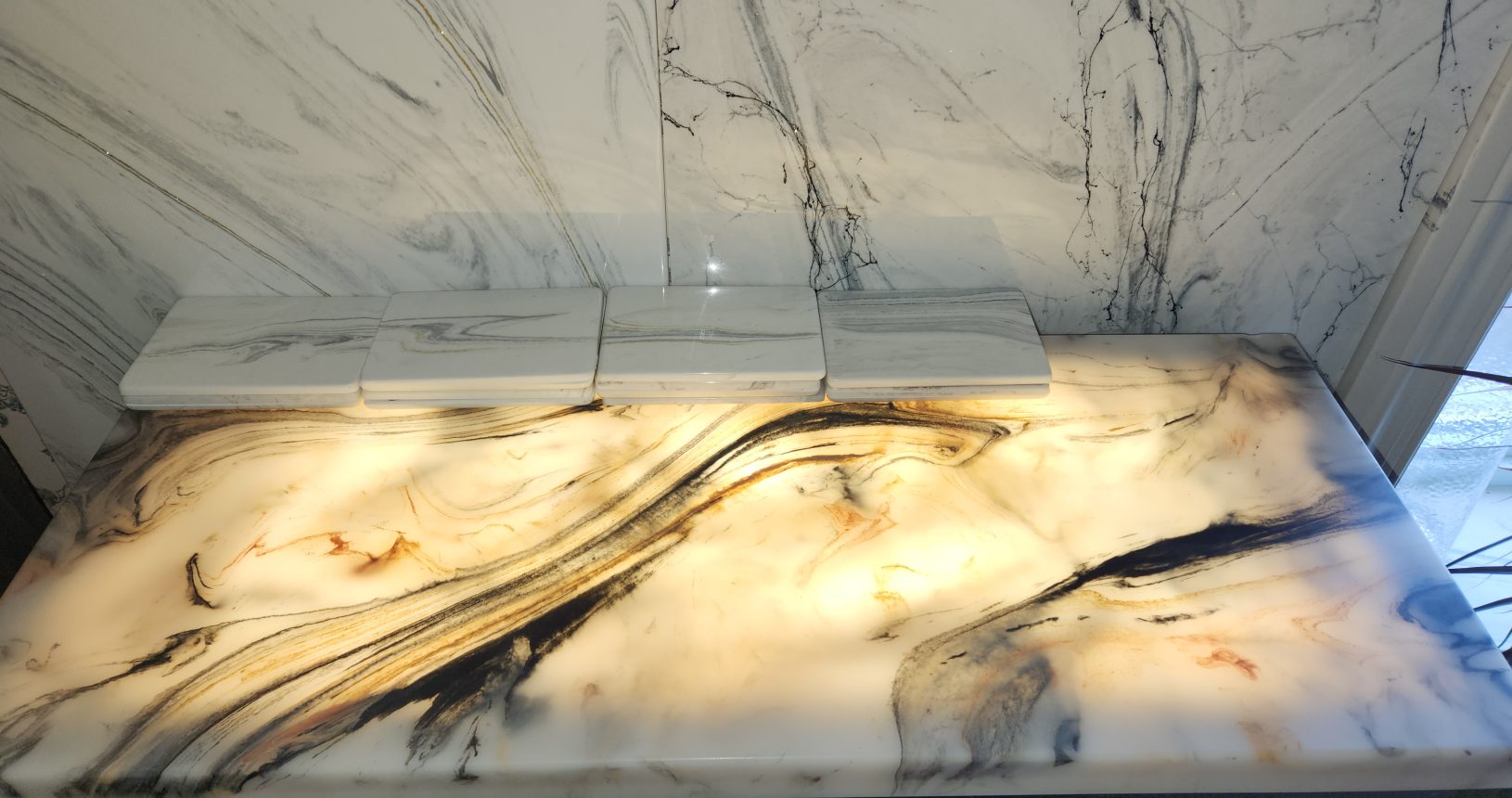 Backlit Onyx bar top